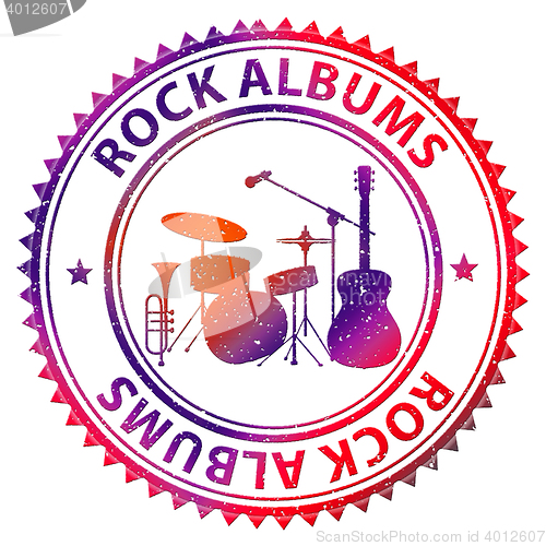 Image of Rock Albums Shows CD Collection And Music