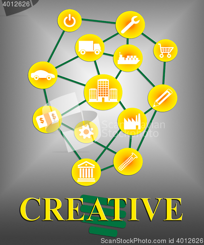 Image of Creative Icons Means Creativity Ideas And Designs