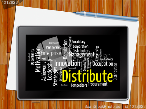 Image of Distribute Word Shows Supply Chain 3d Illustration