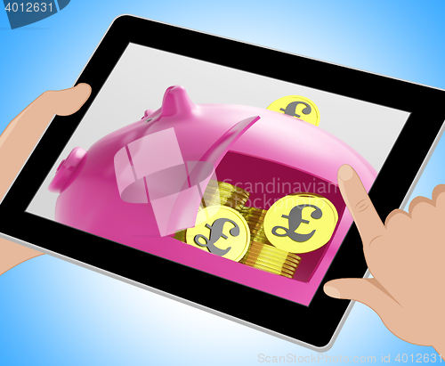 Image of Pounds In Piggy Shows Currency Investment 3d Illustration