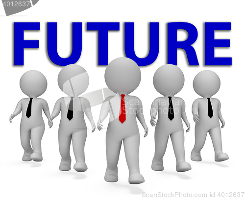 Image of Future Businessmen Shows Forecasting Vision 3d Rendering