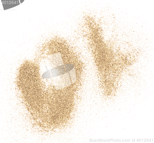 Image of sand on white