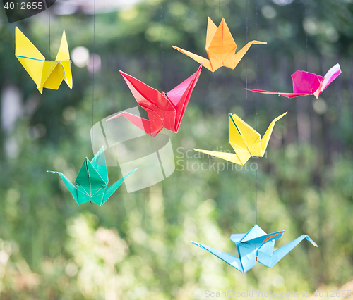 Image of origami paper birds