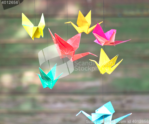 Image of origami paper birds