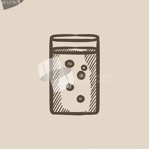 Image of Glass of water sketch icon.