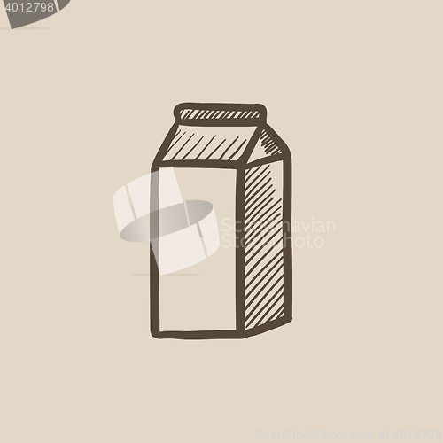 Image of Packaged dairy product sketch icon.