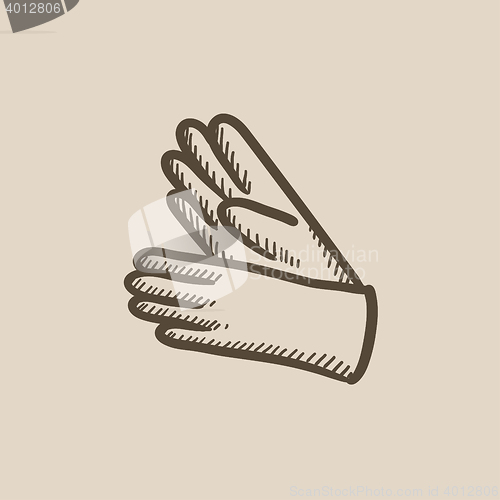 Image of Gloves sketch icon.