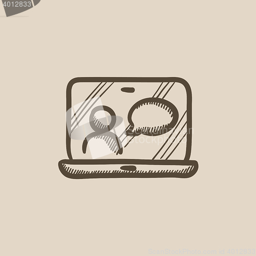 Image of Online education sketch icon.