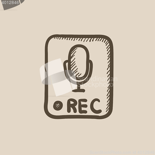 Image of Record button sketch icon.
