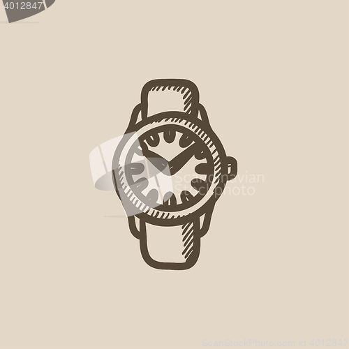 Image of Wrist watch sketch icon.