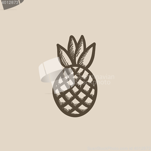 Image of Pineapple sketch icon.