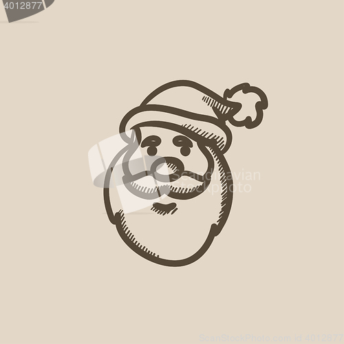 Image of Santa Claus face sketch icon.