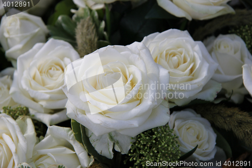 Image of White roses wedding arrangement