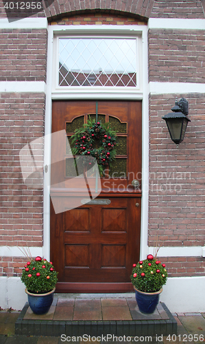 Image of Christmas decorated home entrance