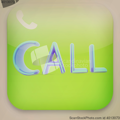 Image of Phone icon . 3D illustration. Vintage style.