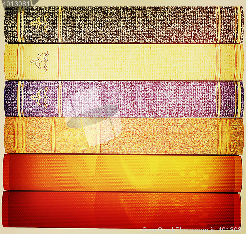 Image of The stack of books . 3D illustration. Vintage style.