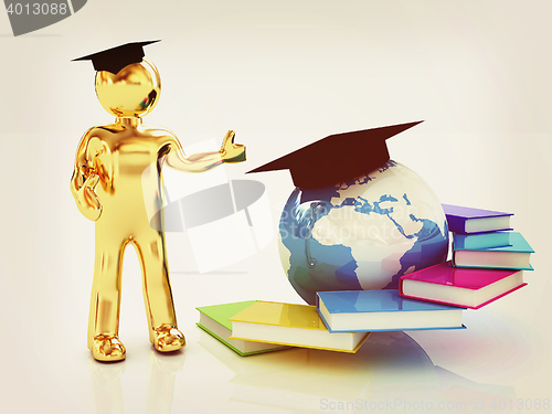 Image of The world is opened for you. Global Education . 3D illustration.