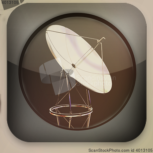 Image of Glossy icon with SAT . 3D illustration. Vintage style.