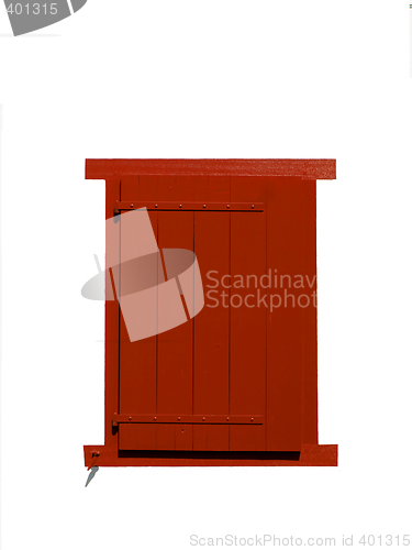 Image of Red wooden window