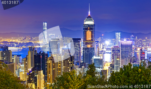 Image of Hong Kong cityscape harbor view 