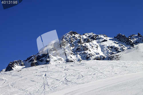 Image of Ski slope and snow rocks