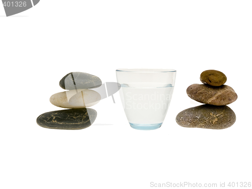 Image of Glass of water and stones