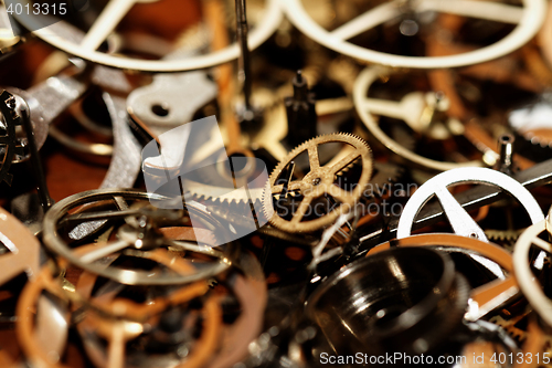 Image of Detail of clock parts for restoration