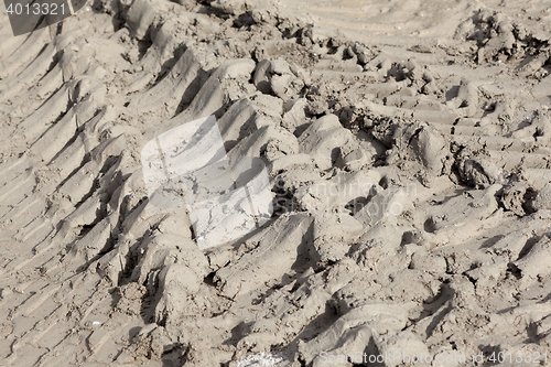 Image of Traces of tires on a dirt road