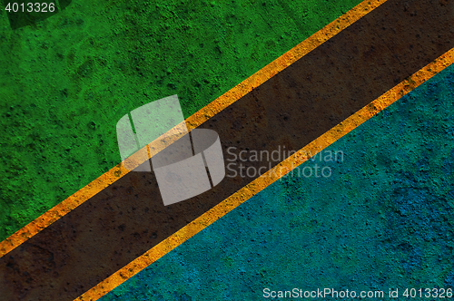 Image of Flag on rusty metal