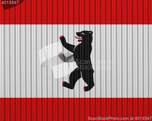 Image of Flag on corrugated iron
