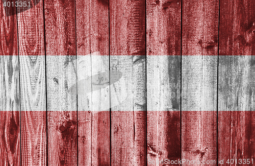 Image of Flag on weathered wood