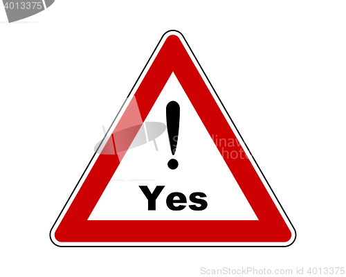 Image of Attention sign yes with exclamation mark
