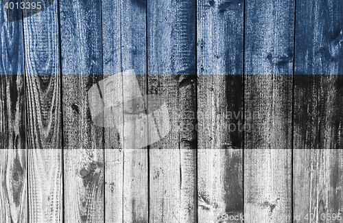 Image of Flag on weathered wood
