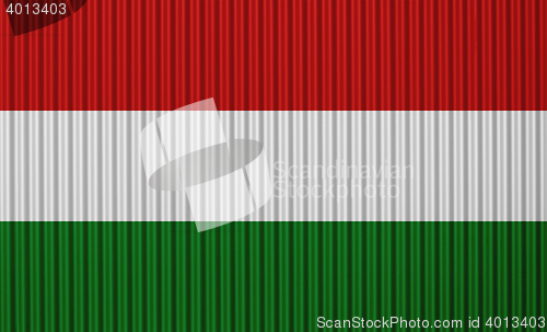 Image of Flag on corrugated iron