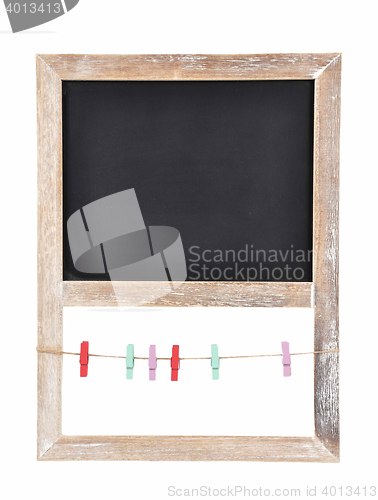 Image of Plate of slate for writing on white