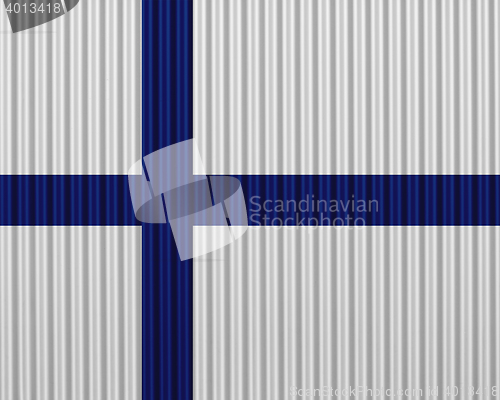 Image of Flag on corrugated iron