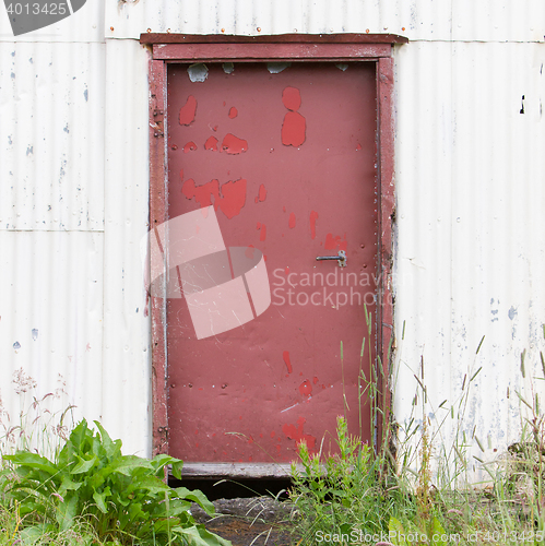 Image of Red door isolated