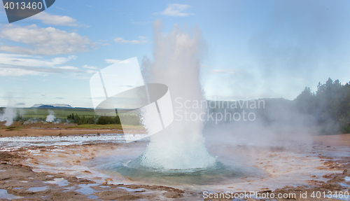 Image of Strokkur eruption in the Geysir area, Iceland