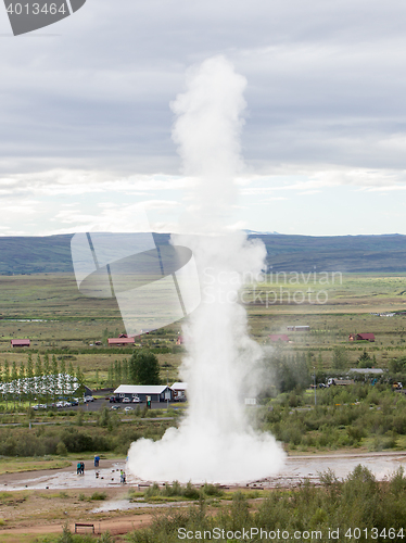 Image of Impressive eruption of the biggest active geysir, Strokkur, with