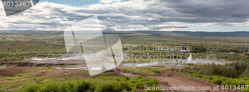 Image of The Strokkur Geyser erupting at the Haukadalur geothermal area -