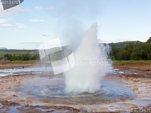 Image of Strokkur eruption in the Geysir area, Iceland