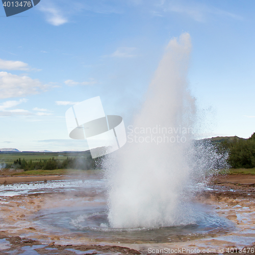 Image of Strokkur eruption in the Geysir area, Iceland