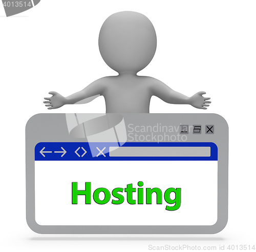 Image of Hosting Webpage Means Internet Website 3d Rendering