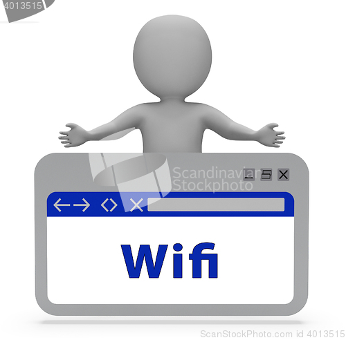 Image of Wifi Webpage Shows Wireless Internet 3d Rendering