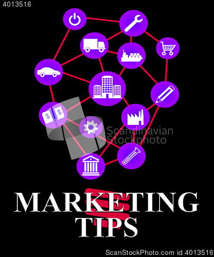 Image of Marketing Tips Shows EMarketing Advice And Promotions