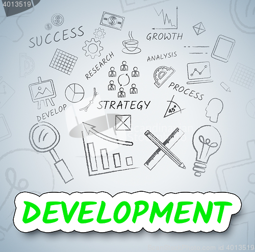 Image of Development Icons Means Growth Progress And Evolution