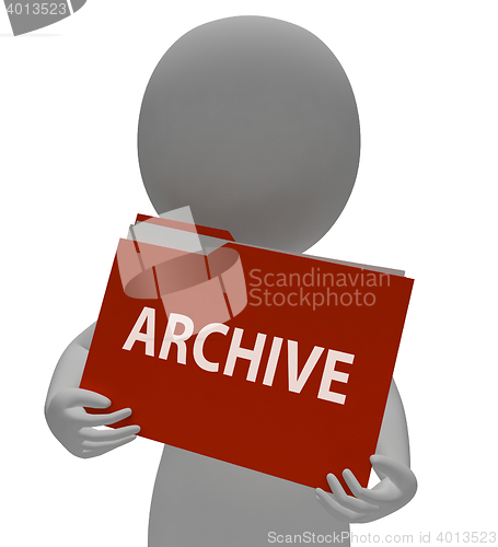 Image of Archive Folder Shows Data Storage 3d Rendering