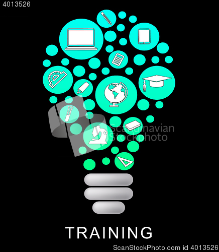 Image of Training Lightbulb Indicates Learning Skills And Coaching