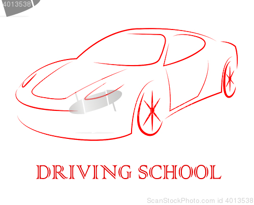 Image of Driving School Indicates Learning To Drive A Car