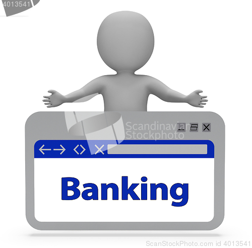 Image of Banking Online Indicates Web Finance 3d Rendering